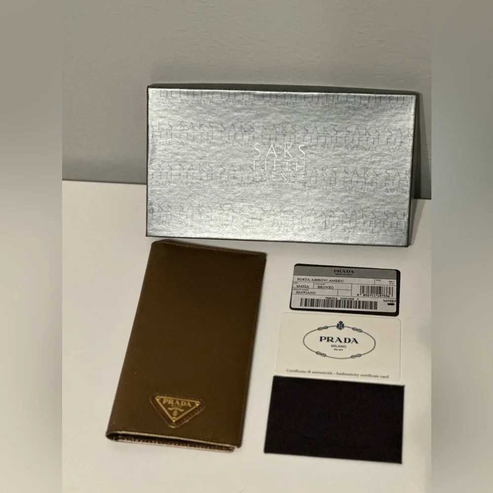SOLD!💎Prada Saffiano Bronze Wallet-EUC - Picture 12 of 15